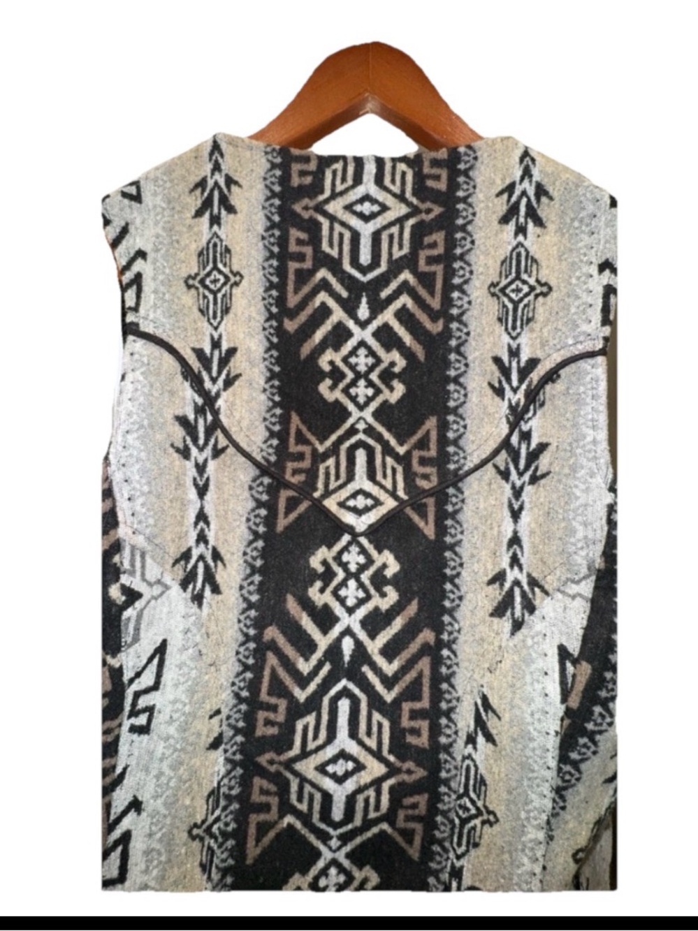 Vintage Powder River Outfitters Southwestern Aztec Tapestry Vest Wool Blend M - Picture 6 of 8